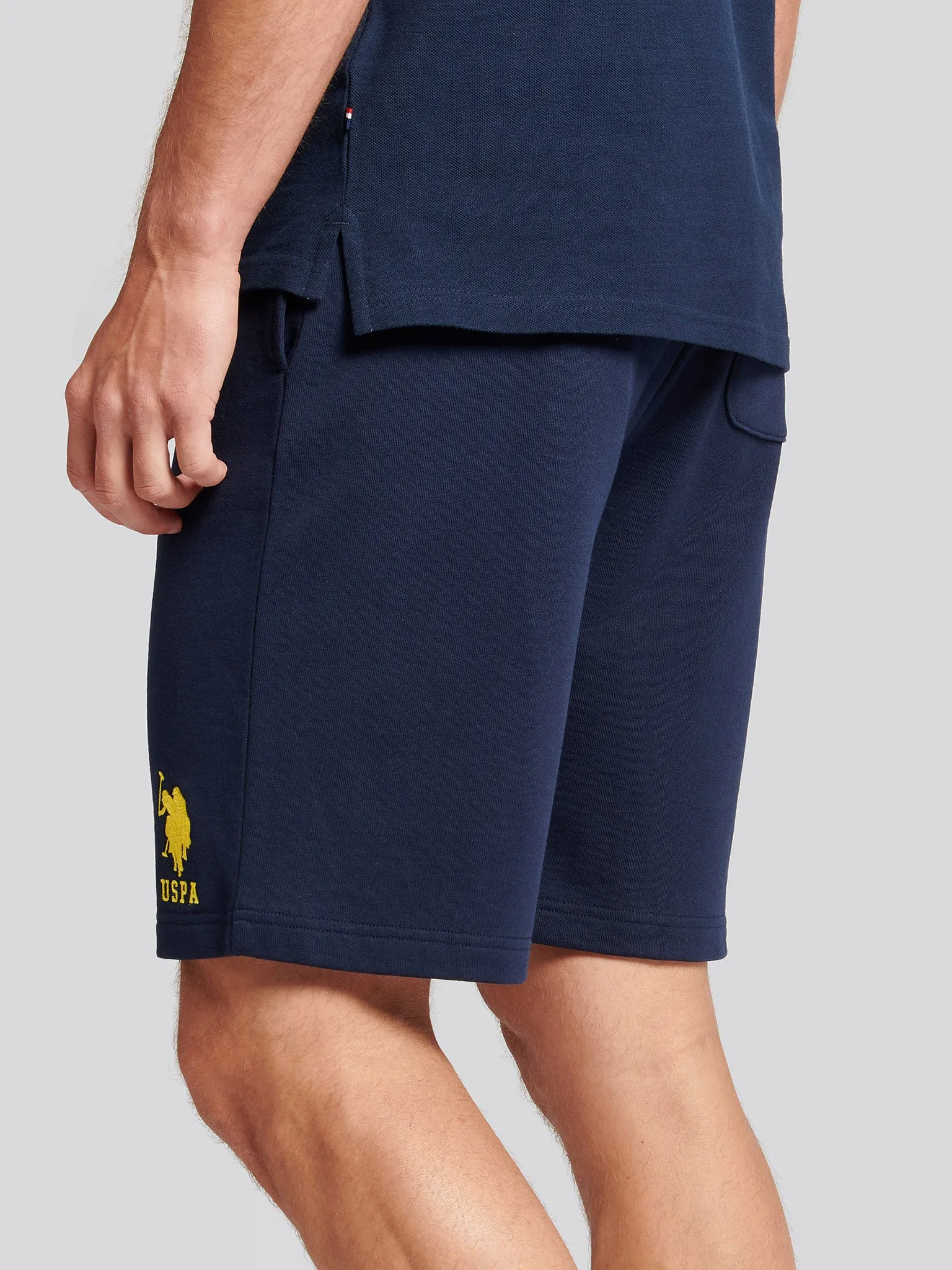 Mens Player 3 Sweat Shorts in Navy Blazer Yellow DHM