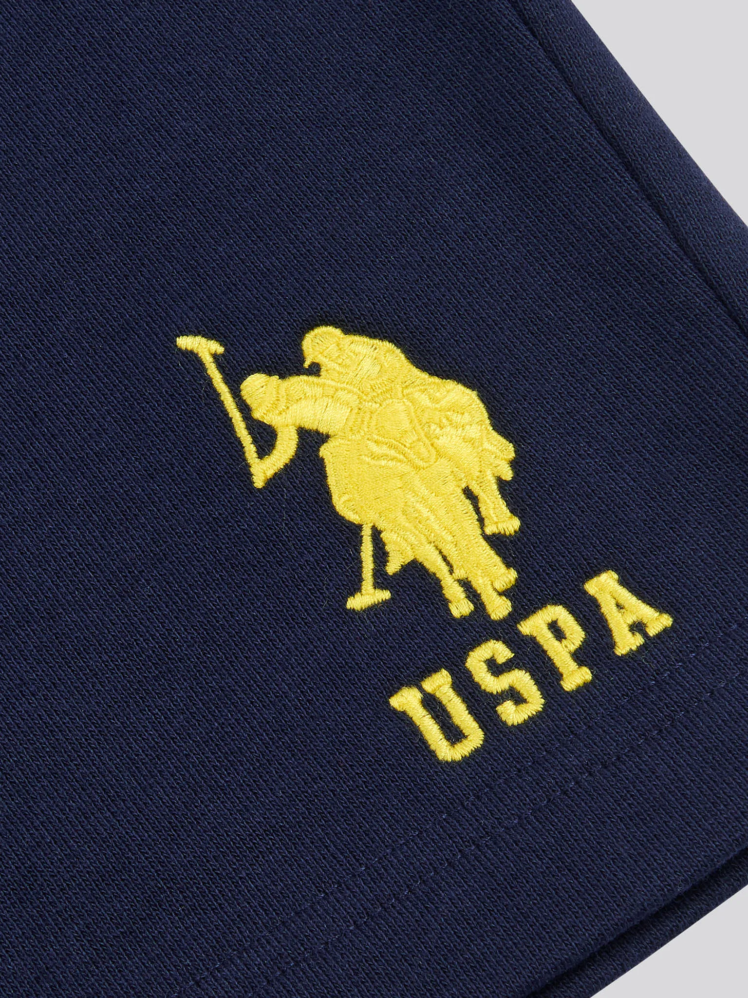 Mens Player 3 Sweat Shorts in Navy Blazer Yellow DHM