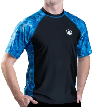 Mens Rash Guard Short Sleeve Swim Shirt UV 50  | Aqua Design