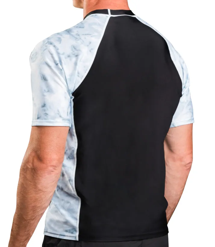 Mens Rash Guard Short Sleeve Swim Shirt UV 50  | Aqua Design