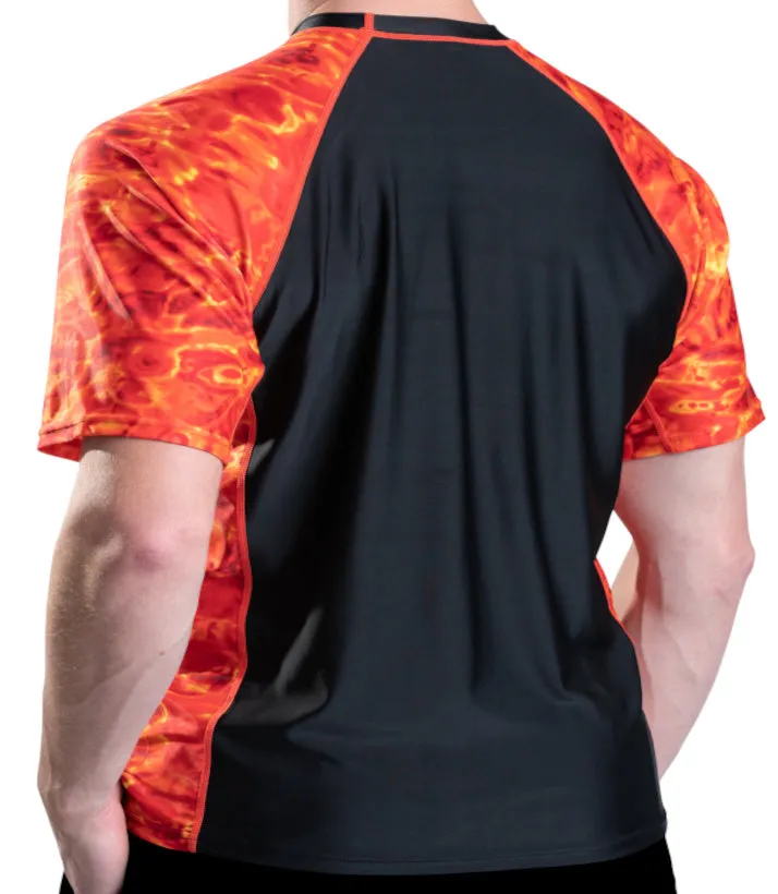 Mens Rash Guard Short Sleeve Swim Shirt UV 50  | Aqua Design