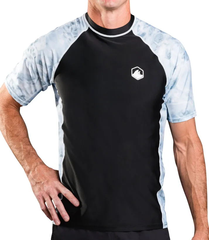Mens Rash Guard Short Sleeve Swim Shirt UV 50  | Aqua Design