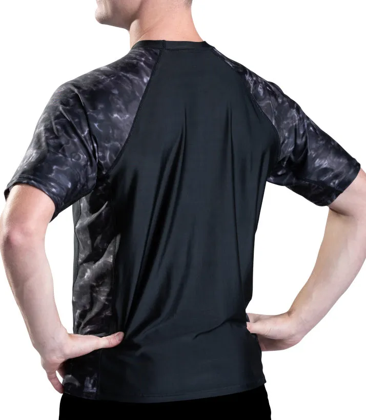 Mens Rash Guard Short Sleeve Swim Shirt UV 50  | Aqua Design