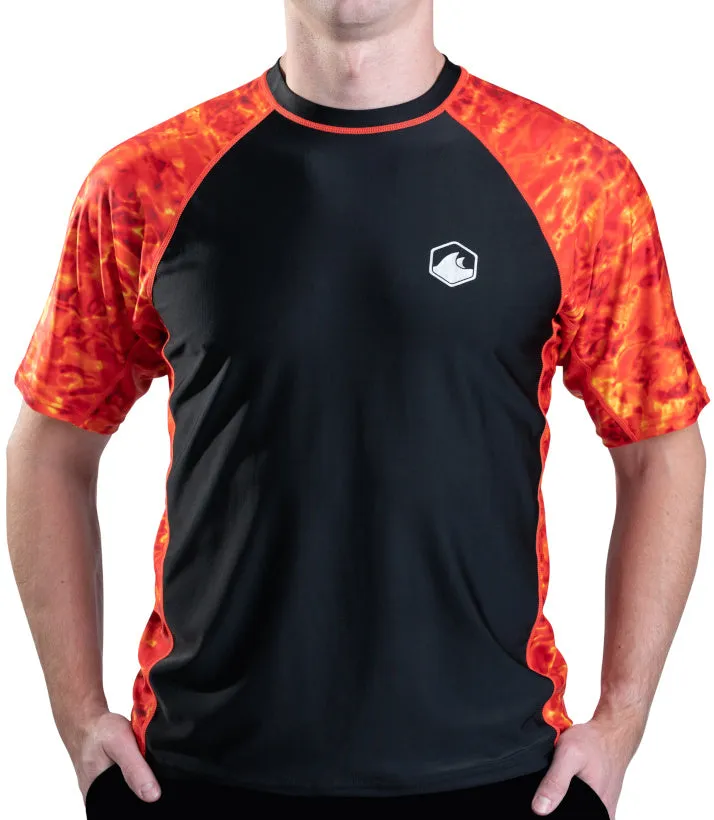 Mens Rash Guard Short Sleeve Swim Shirt UV 50  | Aqua Design