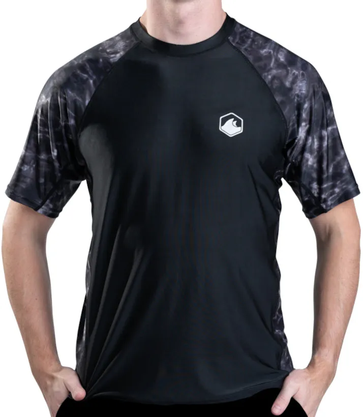 Mens Rash Guard Short Sleeve Swim Shirt UV 50  | Aqua Design