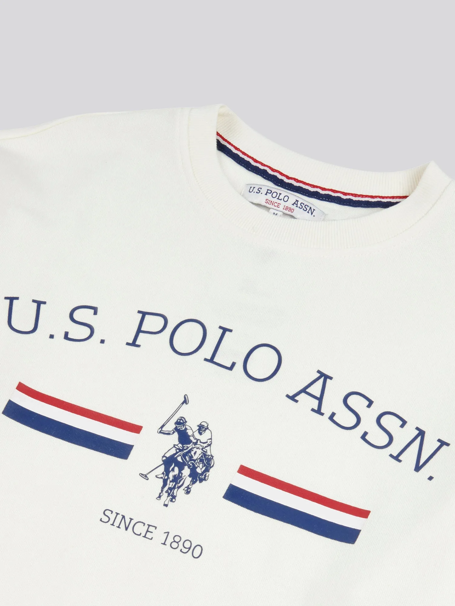 Mens Rider Crew Neck Sweatshirt in Marshmallow