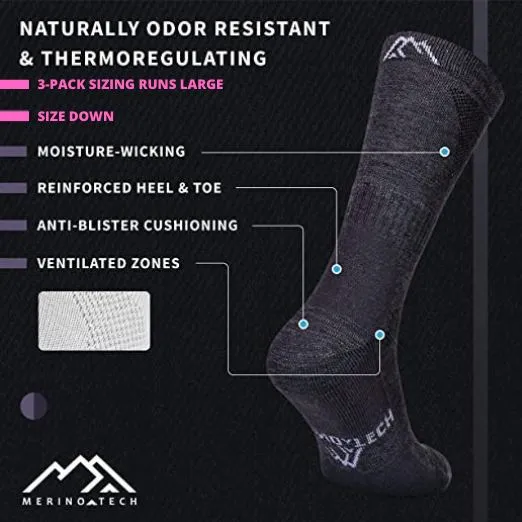 Merino Wool Hiking Socks - Multicolor: Brown, Dark Green, Red