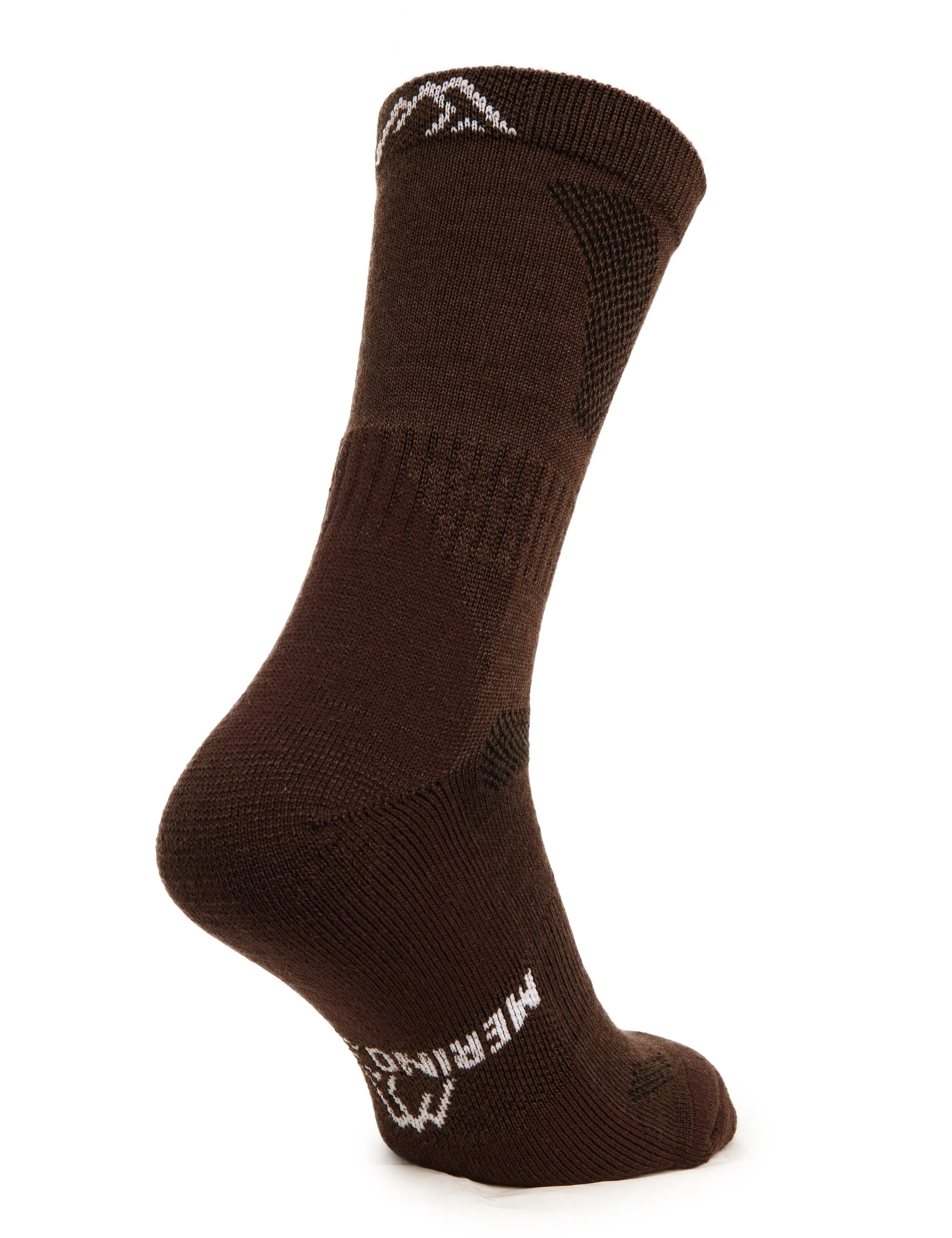 Merino Wool Hiking Socks - (Pack of 3) Brown