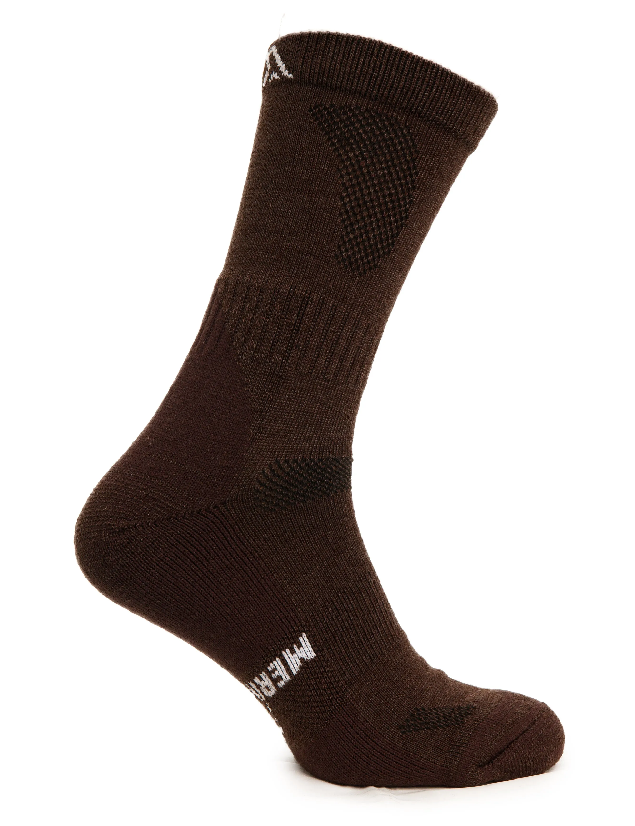 Merino Wool Hiking Socks - (Pack of 3) Brown