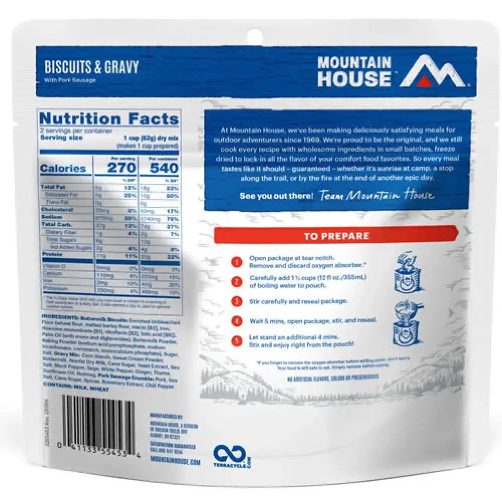 Mountain House BISCUITS & GRAVY Pouch (2-Servings)