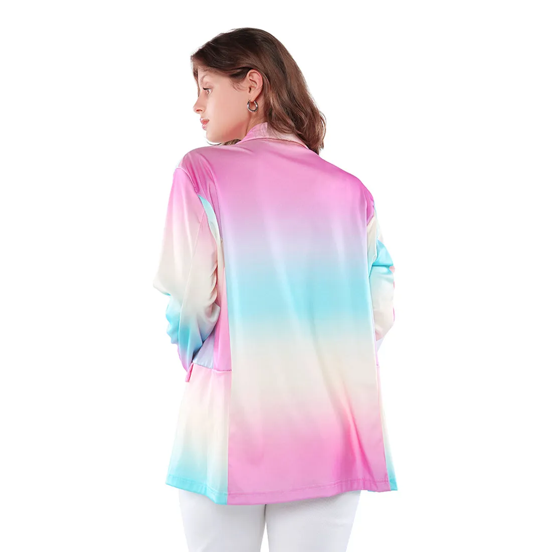 Multicolor Glaze Print Semi Casual Blazer
