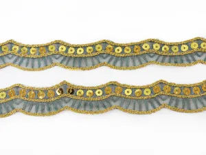 Multicolor Sequins & Thread Embroidered Border