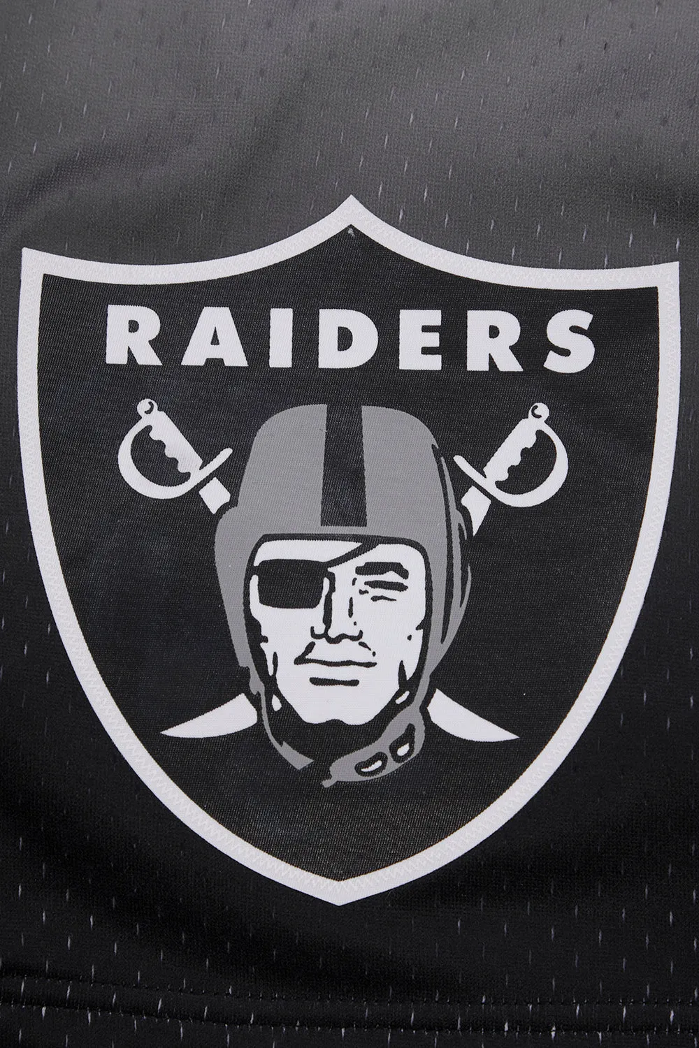 NFL LAS VEGAS RAIDERS TEAM OMBRE MEN'S MESH SHORT (BLACK/GRAY)