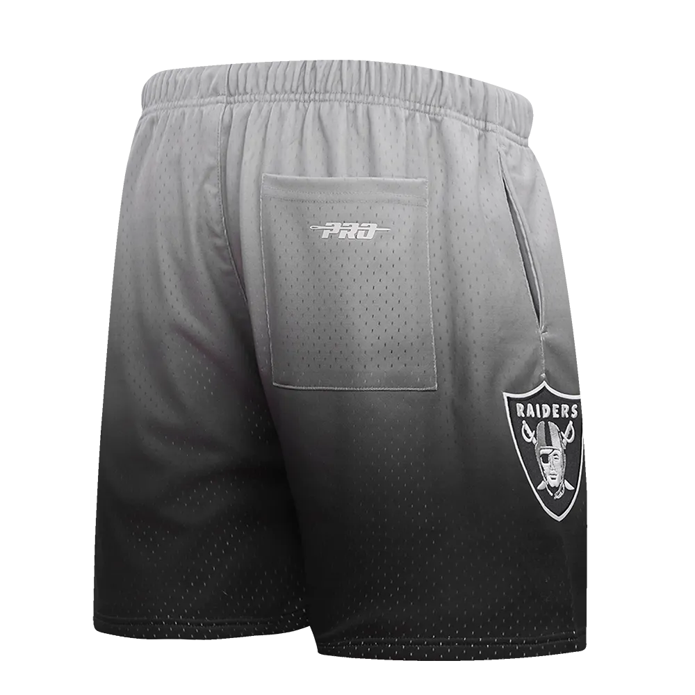 NFL LAS VEGAS RAIDERS TEAM OMBRE MEN'S MESH SHORT (BLACK/GRAY)