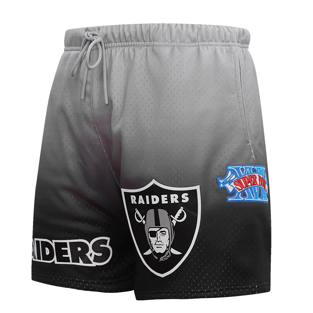 NFL LAS VEGAS RAIDERS TEAM OMBRE MEN'S MESH SHORT (BLACK/GRAY)