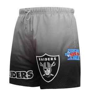 NFL LAS VEGAS RAIDERS TEAM OMBRE MEN'S MESH SHORT (BLACK/GRAY)