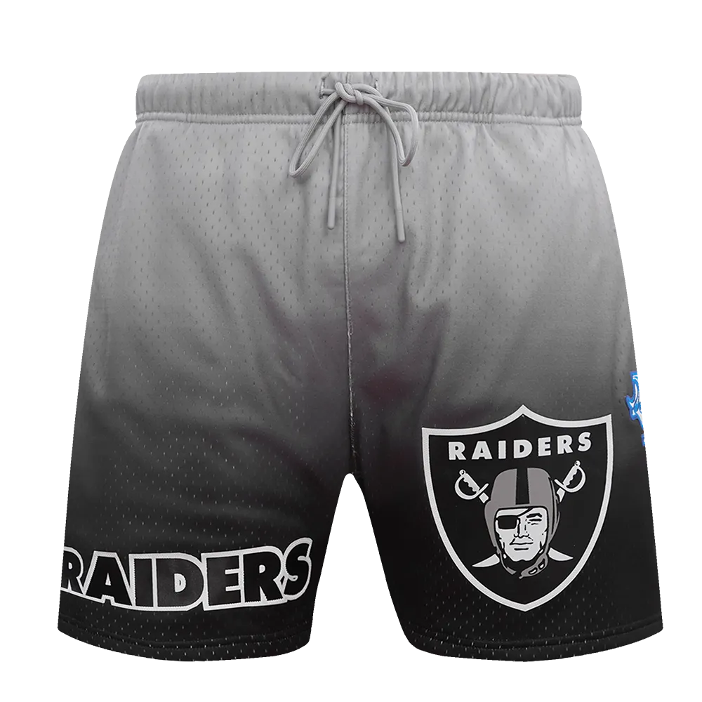 NFL LAS VEGAS RAIDERS TEAM OMBRE MEN'S MESH SHORT (BLACK/GRAY)