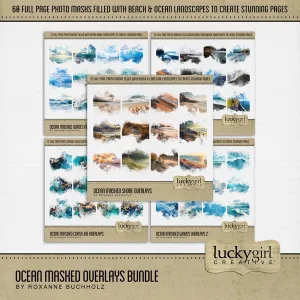 Ocean Masked Overlays Digital Scrapbook Bundle