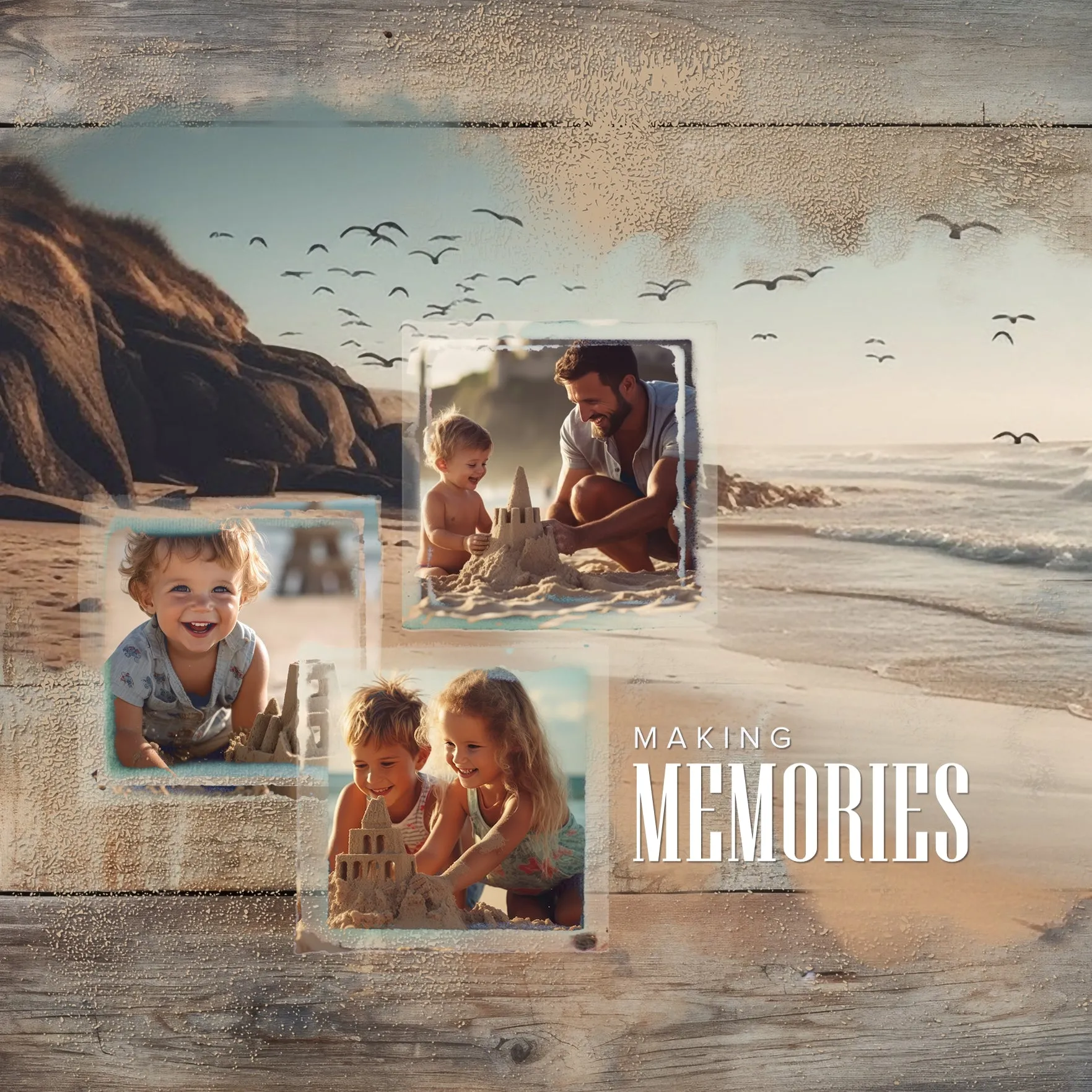 Ocean Masked Overlays Digital Scrapbook Bundle