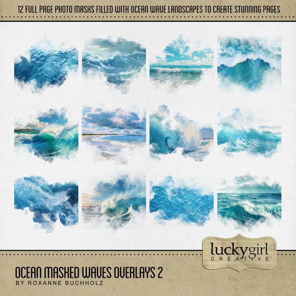 Ocean Masked Overlays Digital Scrapbook Bundle