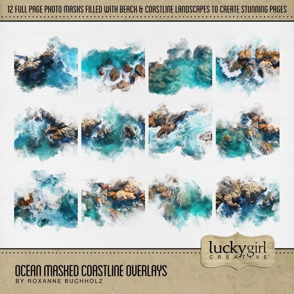 Ocean Masked Overlays Digital Scrapbook Bundle