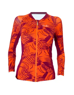 Orange Palm Womens Rash Guard