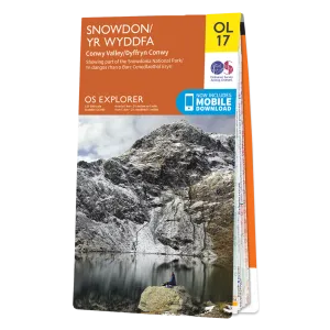 Ordnance Survey Explorer OL17 Map Snowdon & Conwy Valley