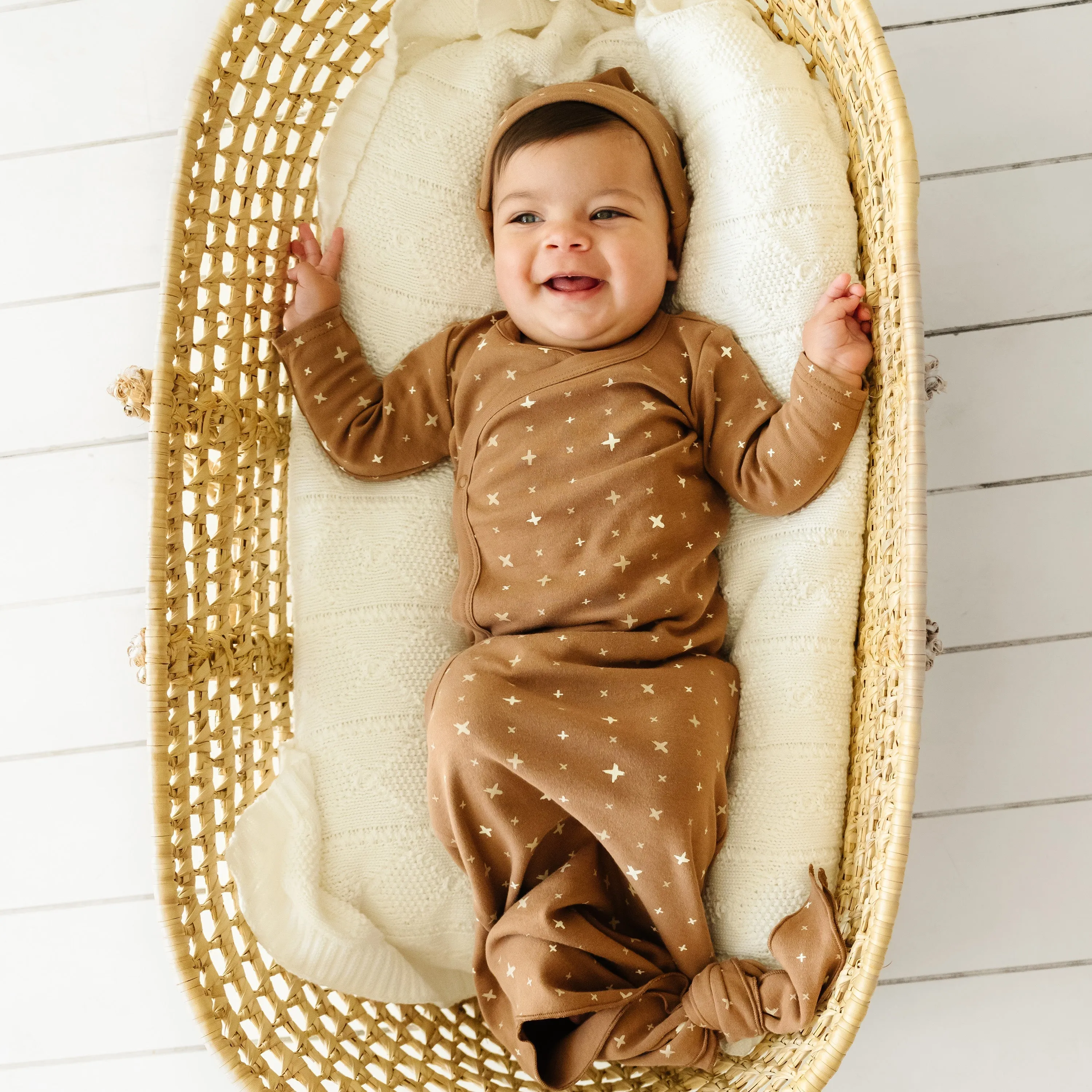 Organic Kimono Knot Sleep Gown - Sparkle
