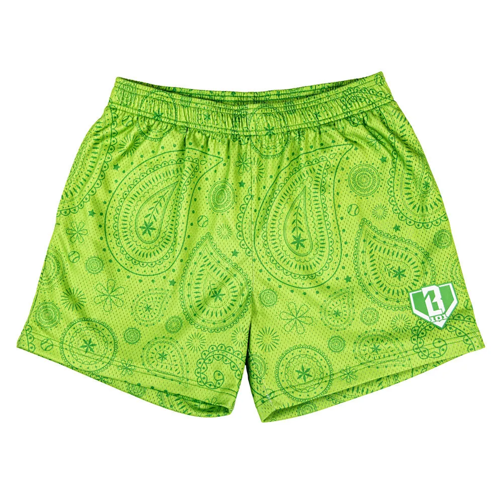 Paisley Youth Shorts - Green