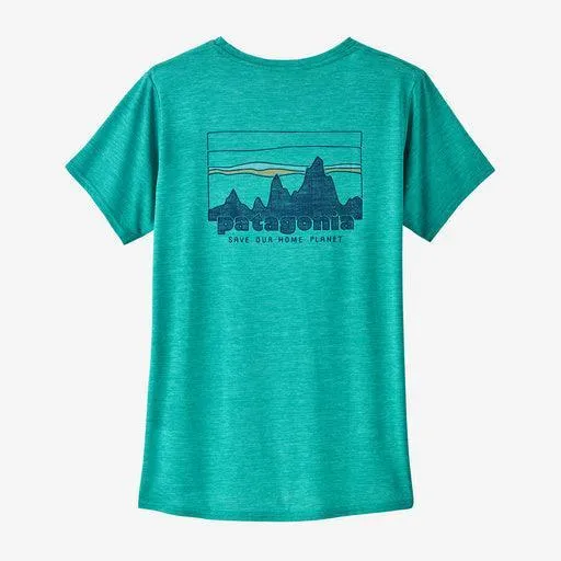 Patagonia Capilene Cool Daily Graphic Shirt '73 Skyline: Subtidal Blue X-Dye