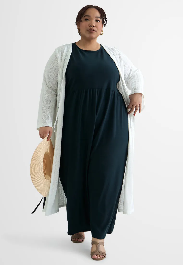 Paulina Tropical Escape Long Knit Cardigan