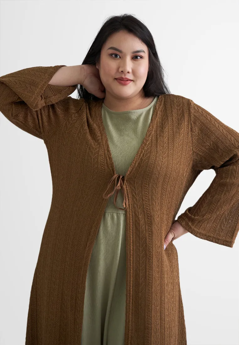 Paulina Tropical Escape Long Knit Cardigan