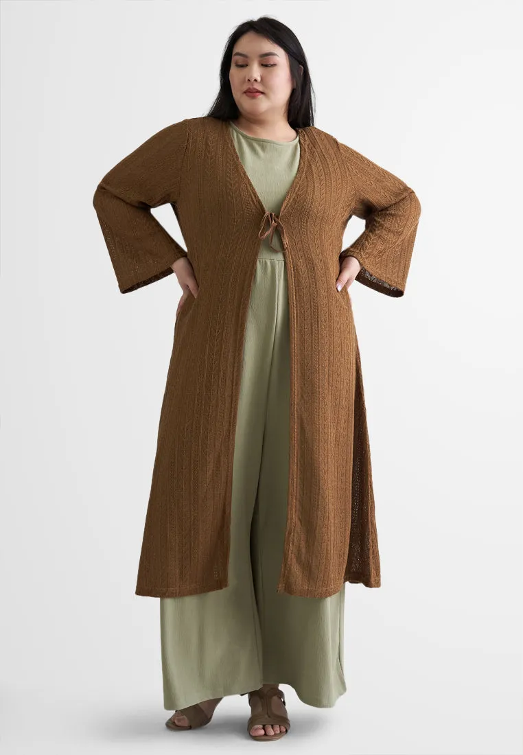 Paulina Tropical Escape Long Knit Cardigan