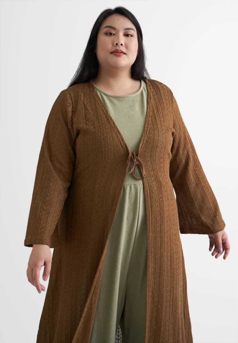 Paulina Tropical Escape Long Knit Cardigan