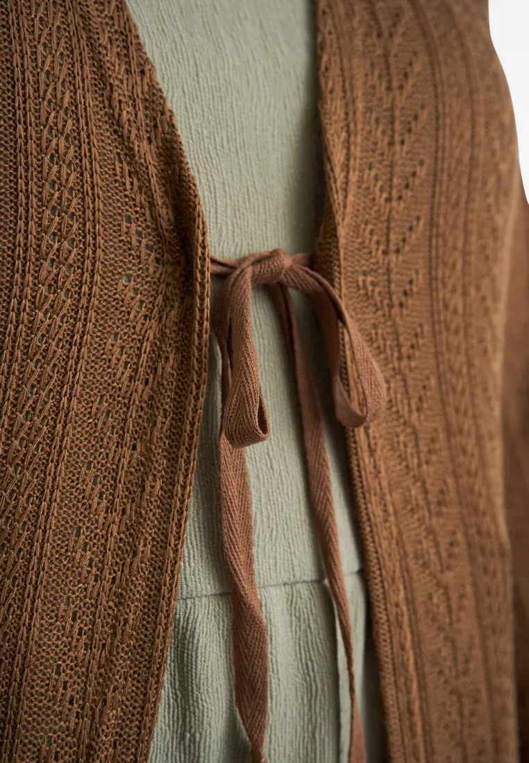 Paulina Tropical Escape Long Knit Cardigan