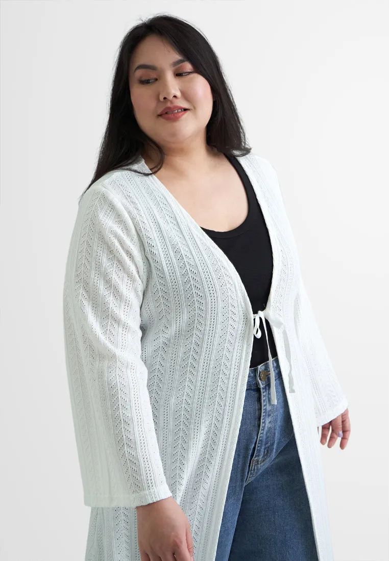 Paulina Tropical Escape Long Knit Cardigan