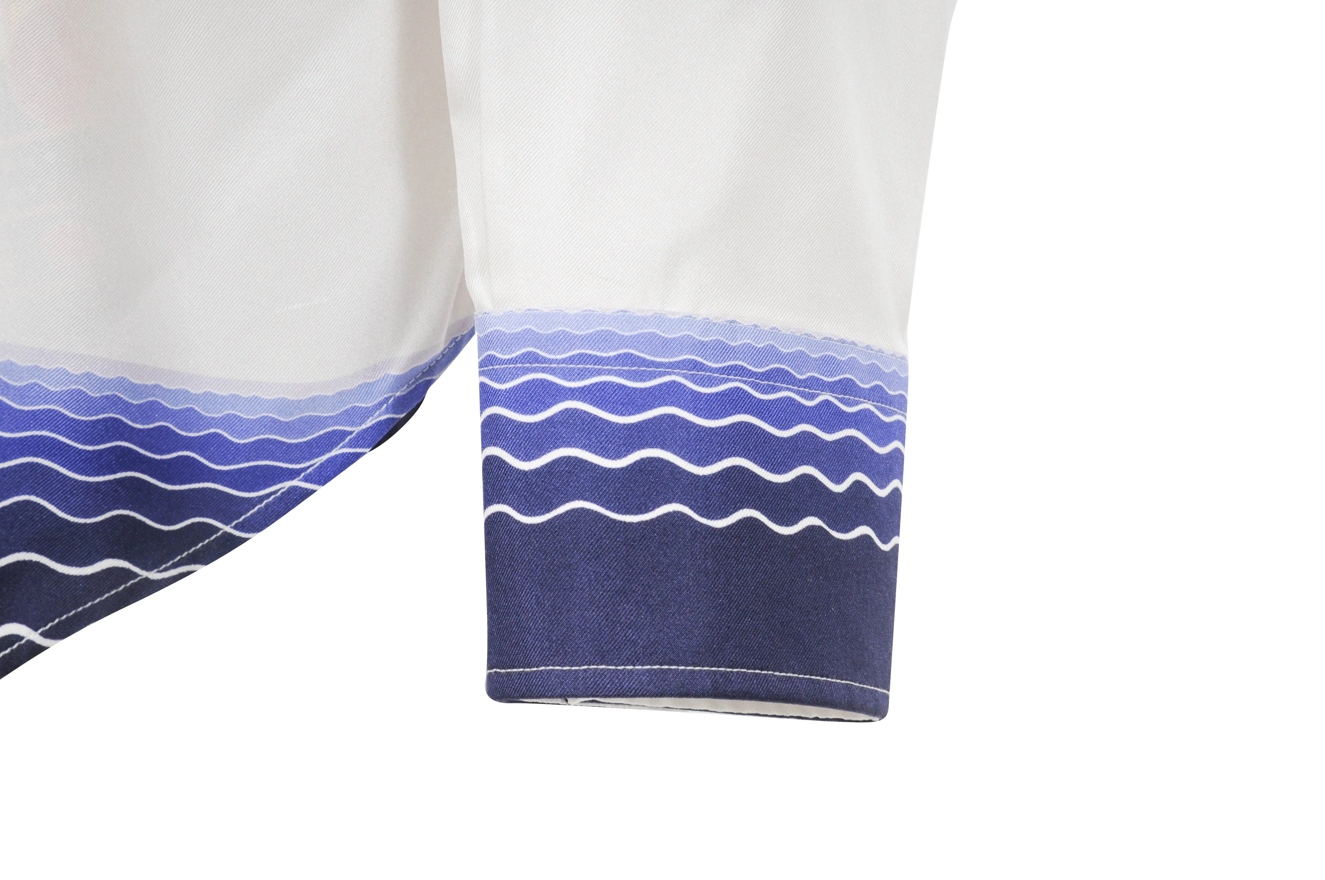 Pink Purple Orange Cloud Ocean Boat White Silk Print Shirt