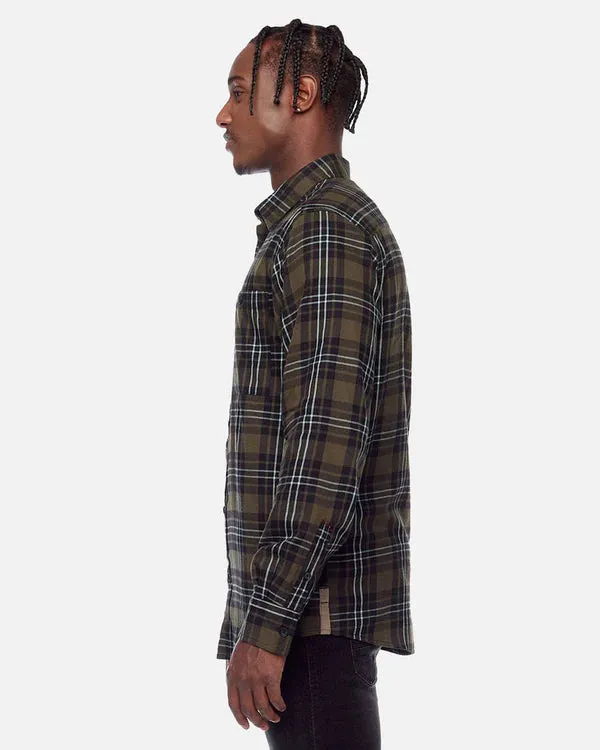 Plaid Button Down Shirt - Olive