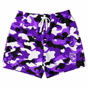 Purple Camo Mid Thigh Gym Shorts