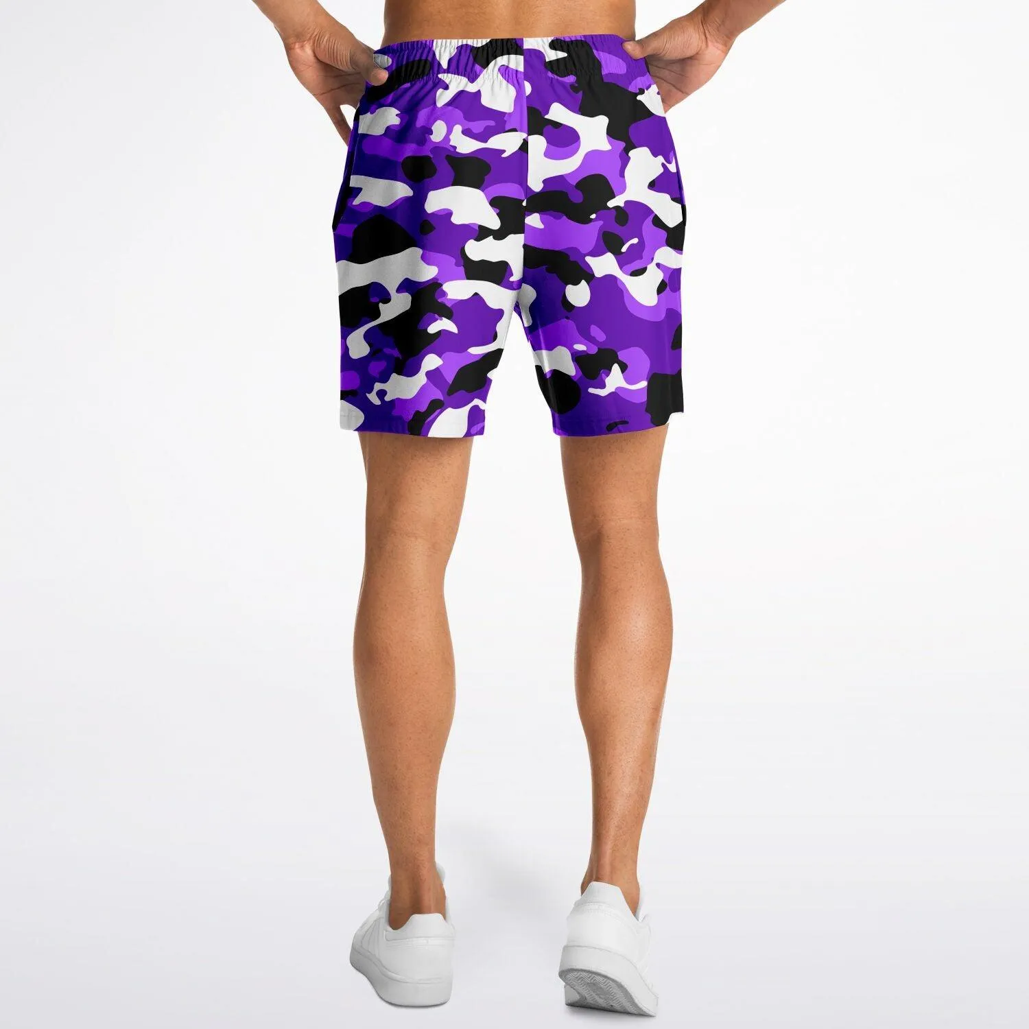 Purple Camo Mid Thigh Gym Shorts
