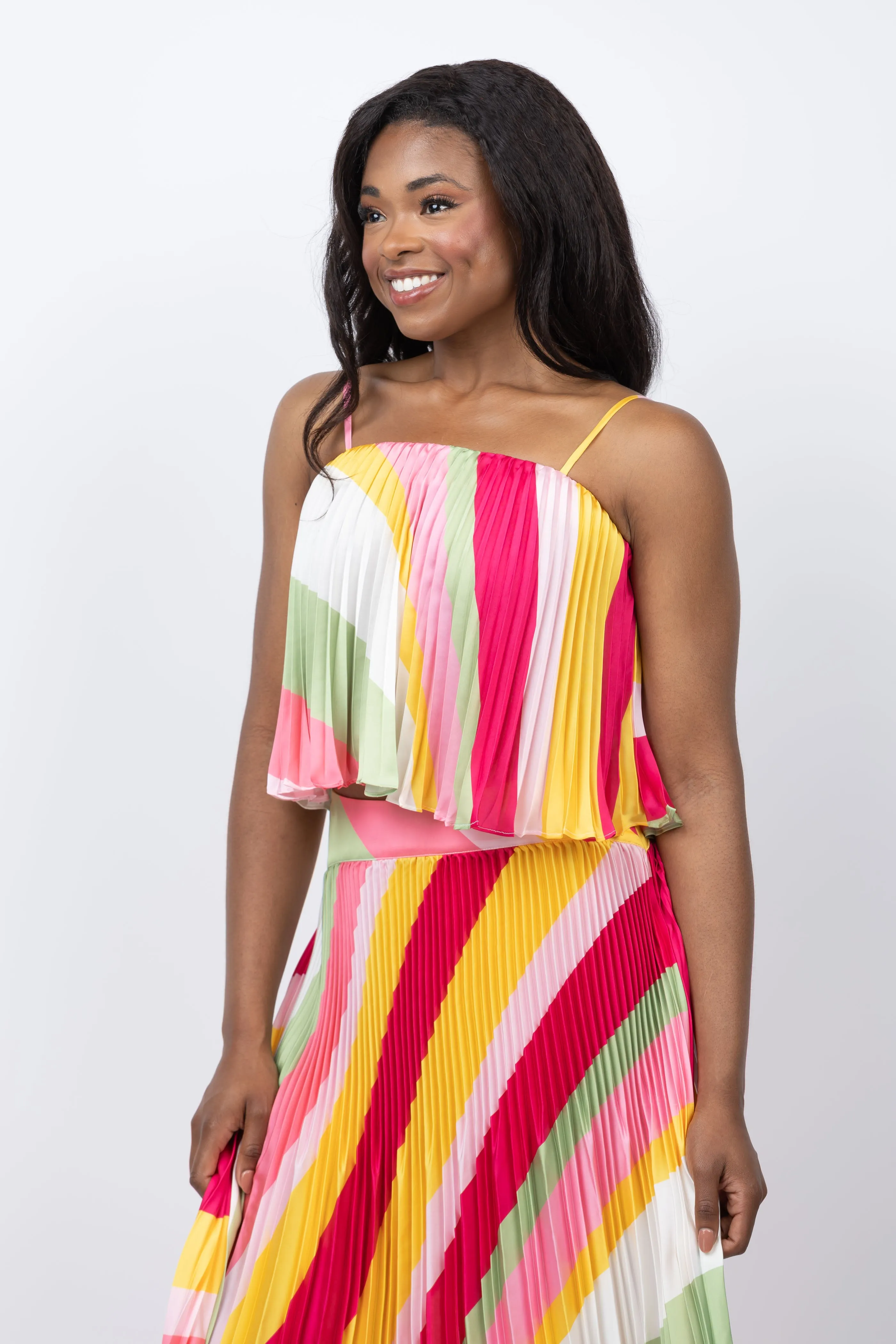 Ramy Brook Sarah Top in Pink Punch Stripe