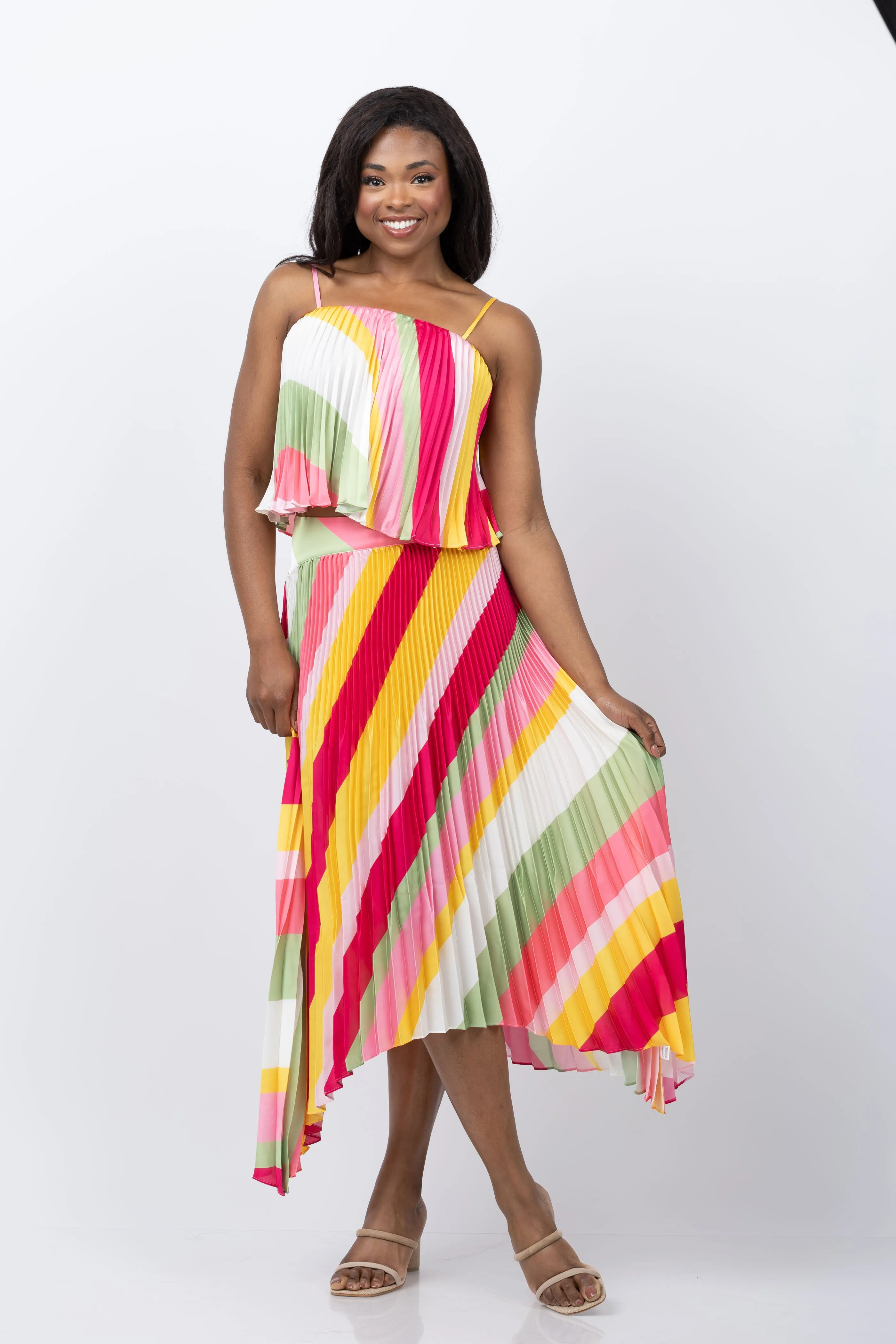 Ramy Brook Sarah Top in Pink Punch Stripe