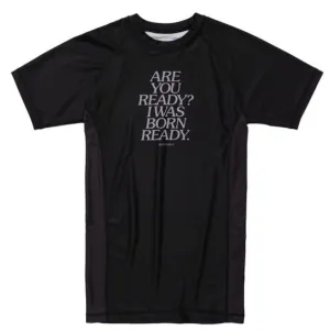 REBELLIOUS BEHAVIOR ARE YOU READY? HALF RASH GUARD (BLACK)
