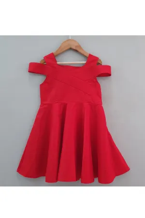 Red Cotton Sleeveless Dress