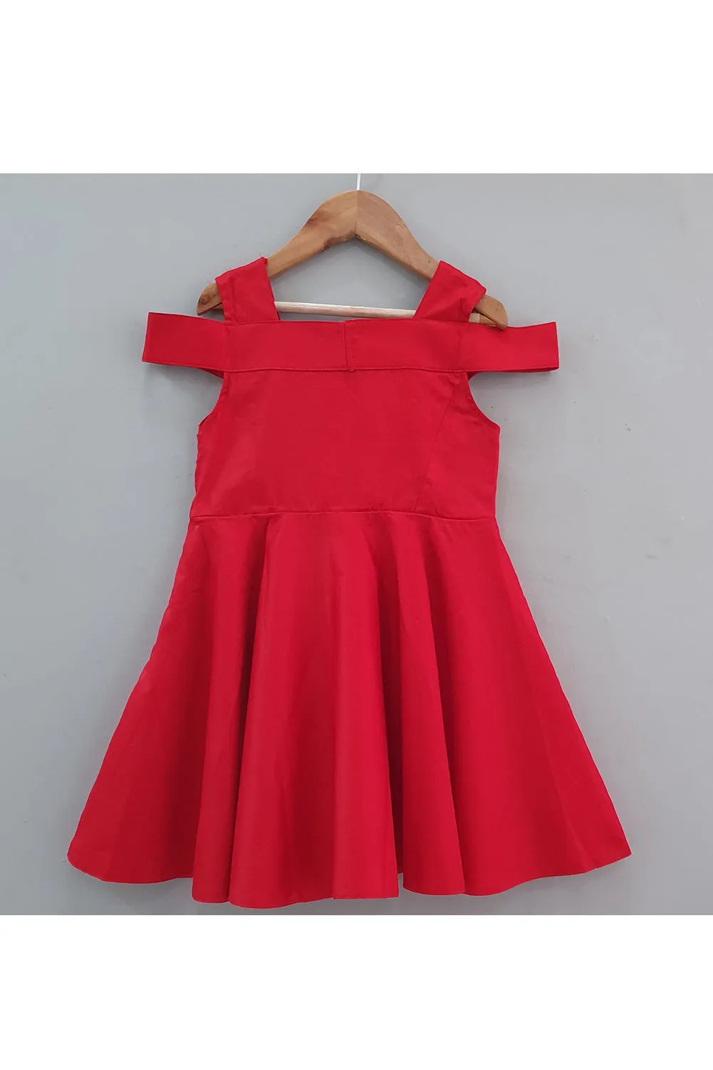 Red Cotton Sleeveless Dress