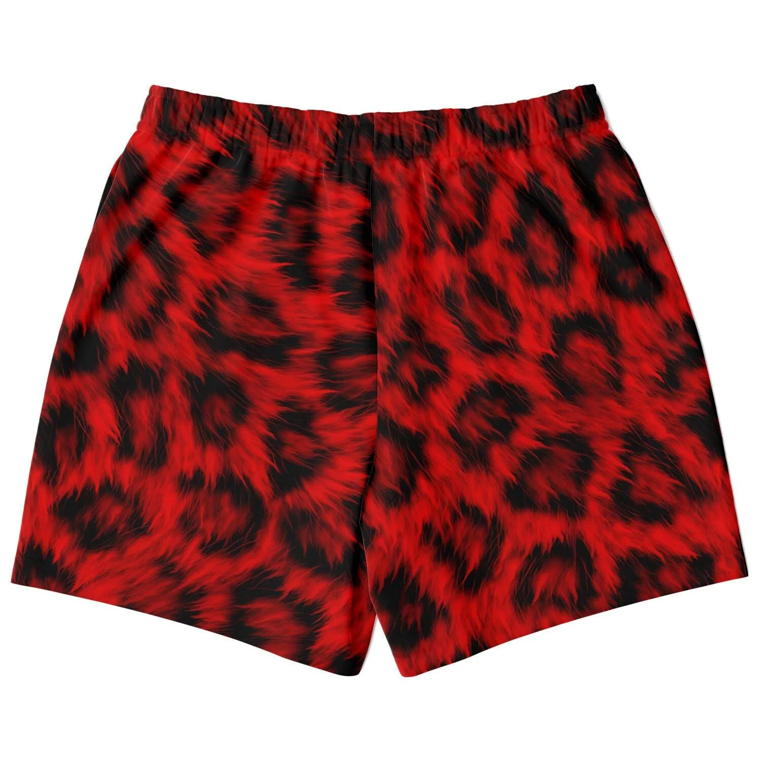 Red Leopard Print Athletic Shorts