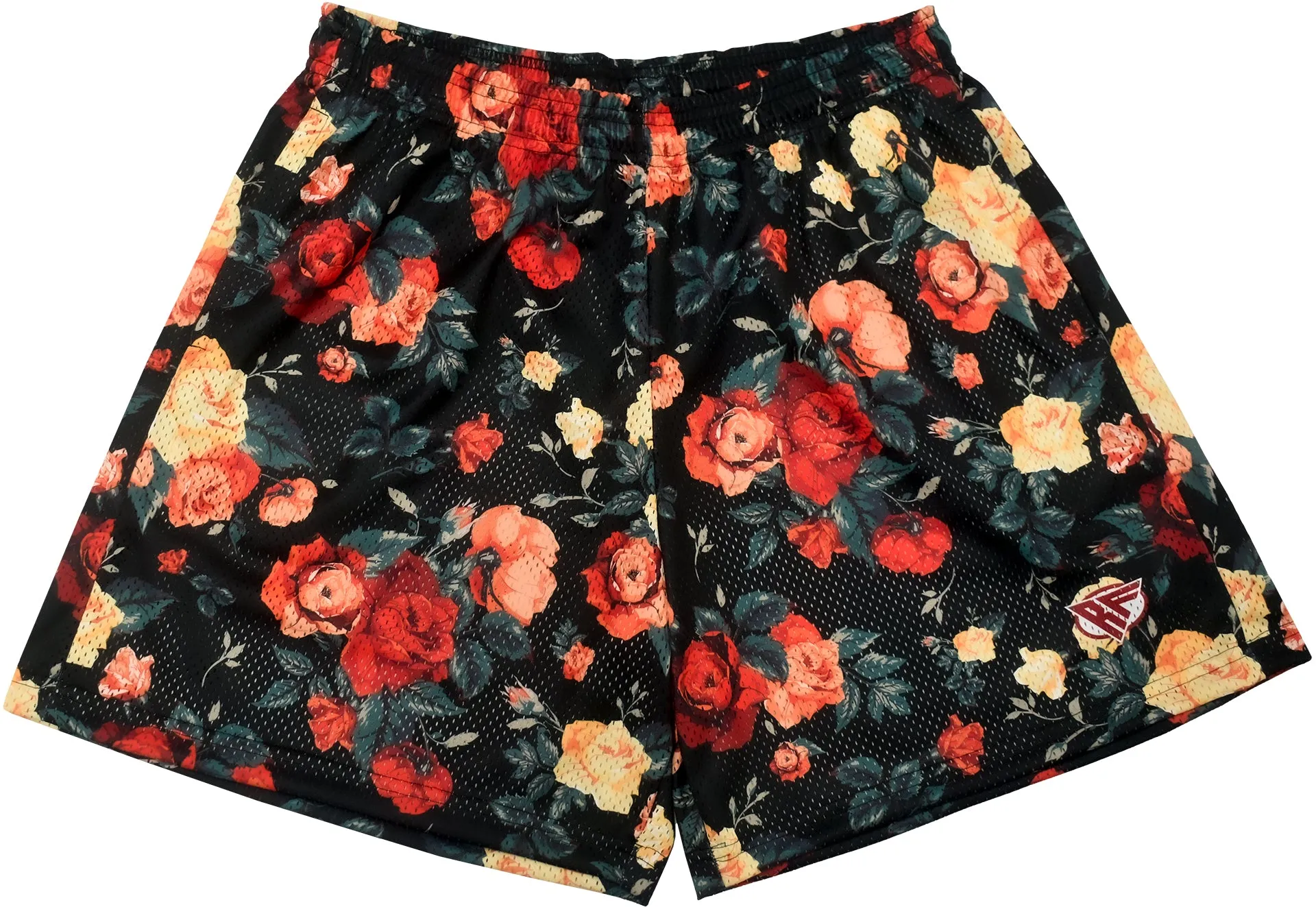 RF Mesh Floral Shorts - Black