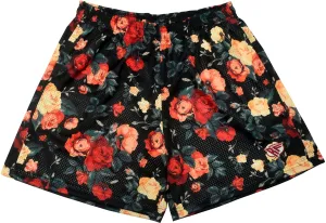 RF Mesh Floral Shorts - Black
