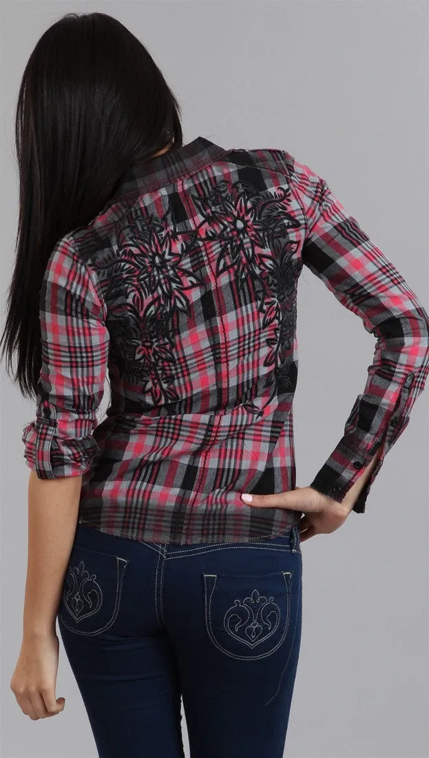 Roar Brandy Button-down in Red