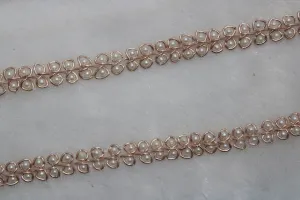 Rose Gold & White Embellished Handwork Trim